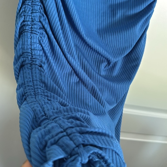 Women's Royal Blue Dress w/ Drawstring & Ruched Side Size Medium - Picture 3 of 3